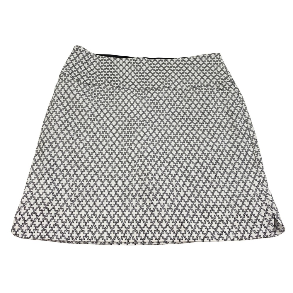 S.C. & CO. Skort Women Large Black White Geometric Pull On Athletic Golf‎ Tennis